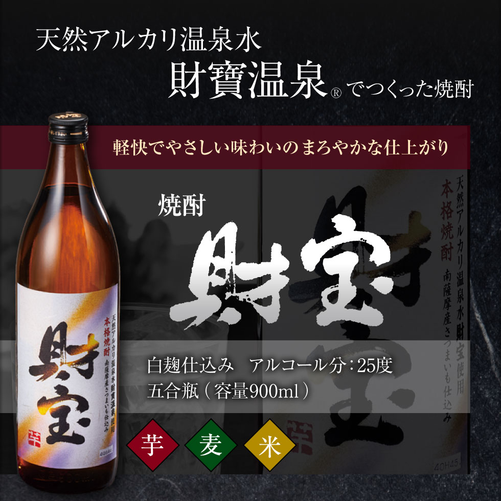 (ポイント3倍) 焼酎 ギフト 芋焼酎 麦焼酎 飲み比べ 白麹 900ml 2本 誕生日 プレゼント 男性 財宝 敬老の日 2026 関連画像3