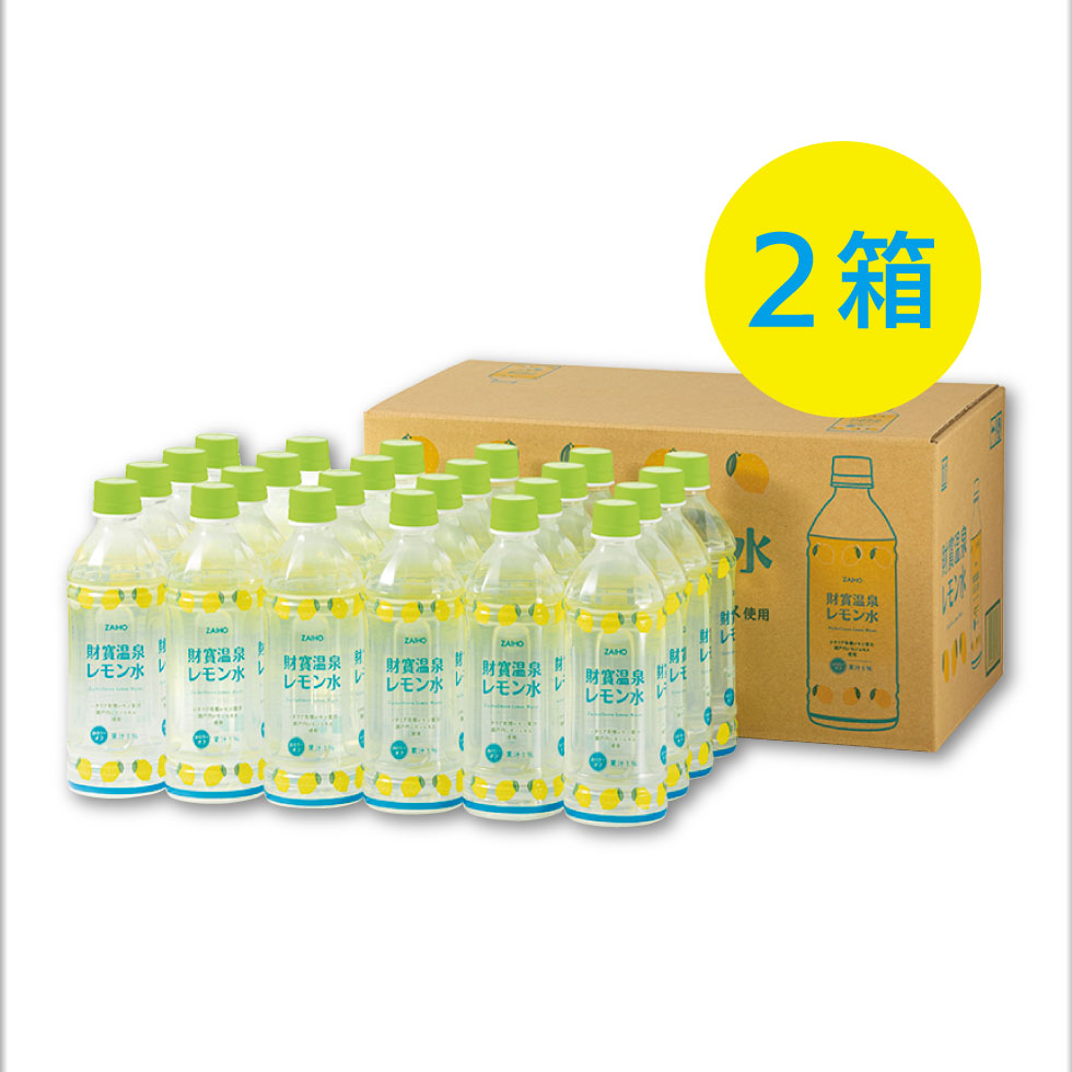 レモン 水 財寶温泉 レモン水 500ml 48本 (24本 2箱) 温泉水 軟水 財宝 レモン | 財宝 | 06
