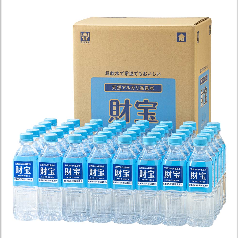 (ポイント2倍) 温泉水 水 ミネラルウォーター 500ml 40本 ペットボトル 財宝 みず シリカ水 国産 PFAS 検査済 | 財宝 | 12