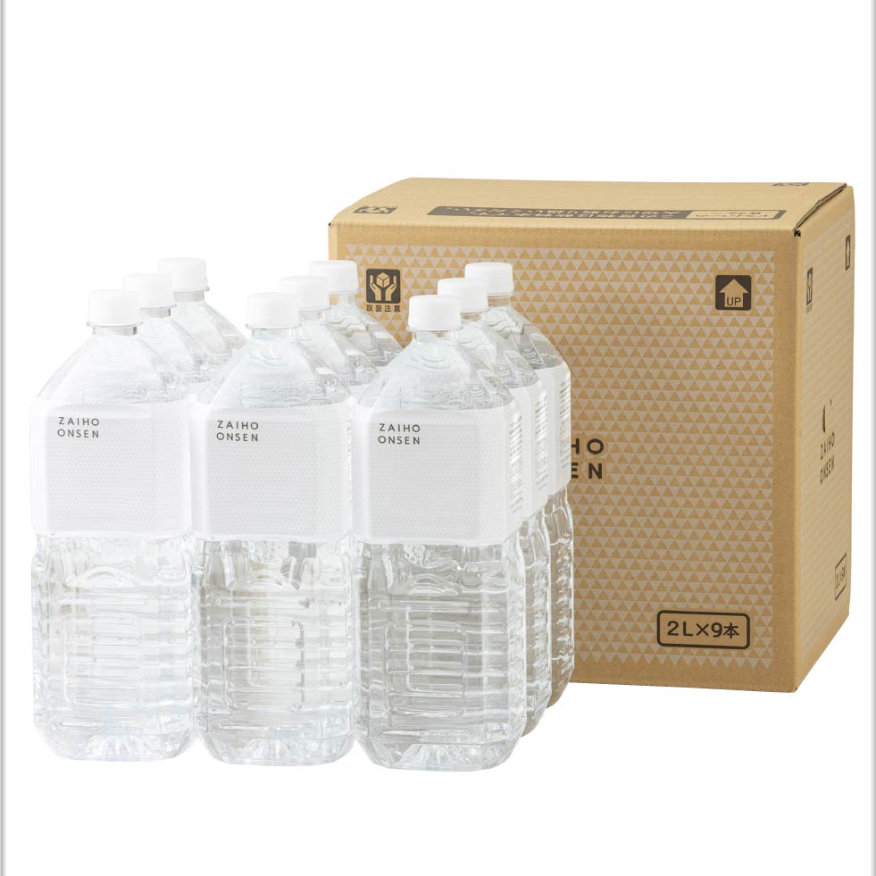 (ポイント2倍) 温泉水 水 ミネラルウォーター 2リットル 9本 財宝 ホワイトデザイン 2l ペットボトル PFAS 検査済 | 財宝 | 12