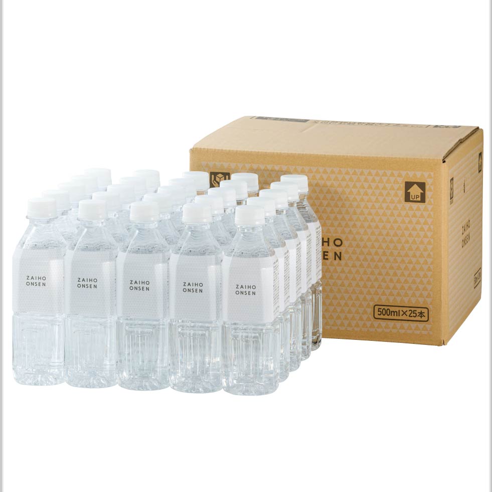 温泉水 水 ミネラルウォーター 500ml 25本 財宝 ホワイトデザイン ペットボトル 軟水 PFAS 検査済 | 財宝 | 12
