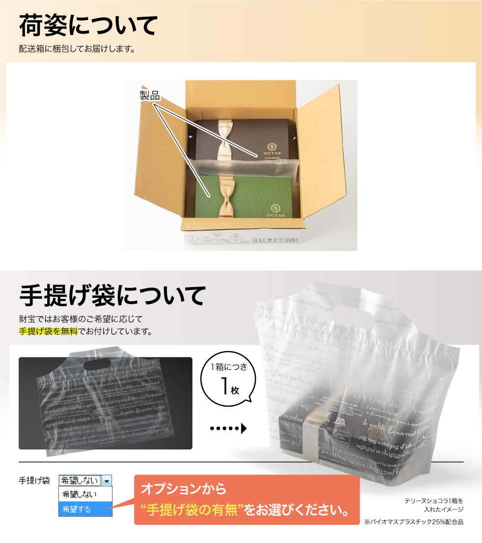 荷姿・手提げ袋について