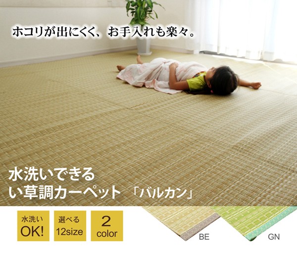 PP カーペット 洗える 江戸間10畳 435 x 352 cm 丸洗い 子ども部屋 和室 洋室 ペット アウトドア フローリングマット カビ ダニ  対策 送料無料