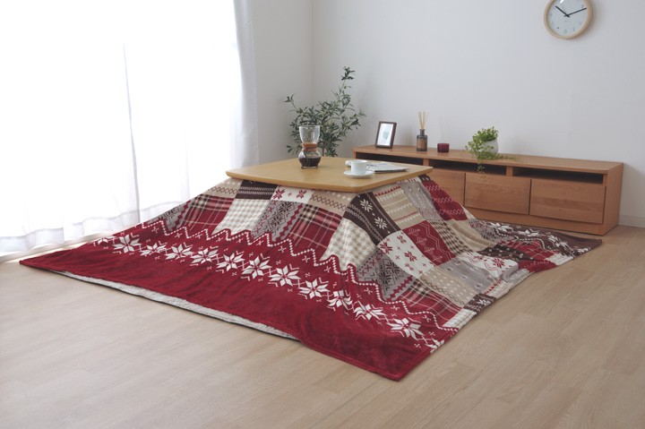 こたつ 布団 上掛け カバー 正方形 195 x cm (75〜80cm角のこたつ台に