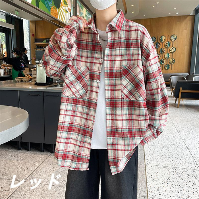 チェックシャツ メンズ シャツ 長袖シャツ 柄シャツ 綿 カジュアル 春