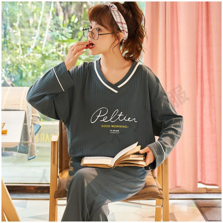 長袖 ルームウェア 上下セット 韓国風 - パジャマ/ルームウェア