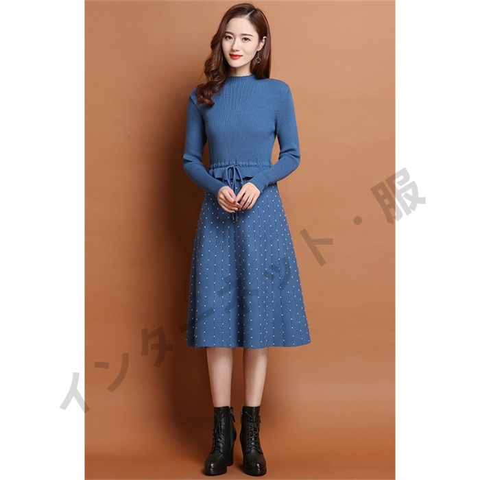 送料無料ス レディース 秋 春 ロングワンピース シャツワンピース