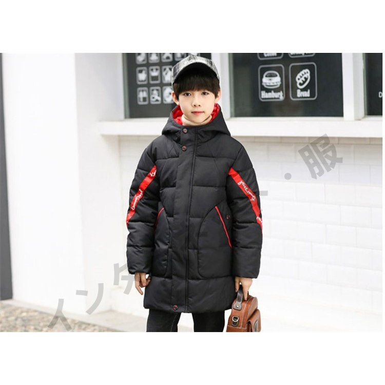 umbro キッズ ダウンコート 黒/赤 フード付き 中綿コート キッズ 子供服 男の子 冬服 子供コート アウター 厚手