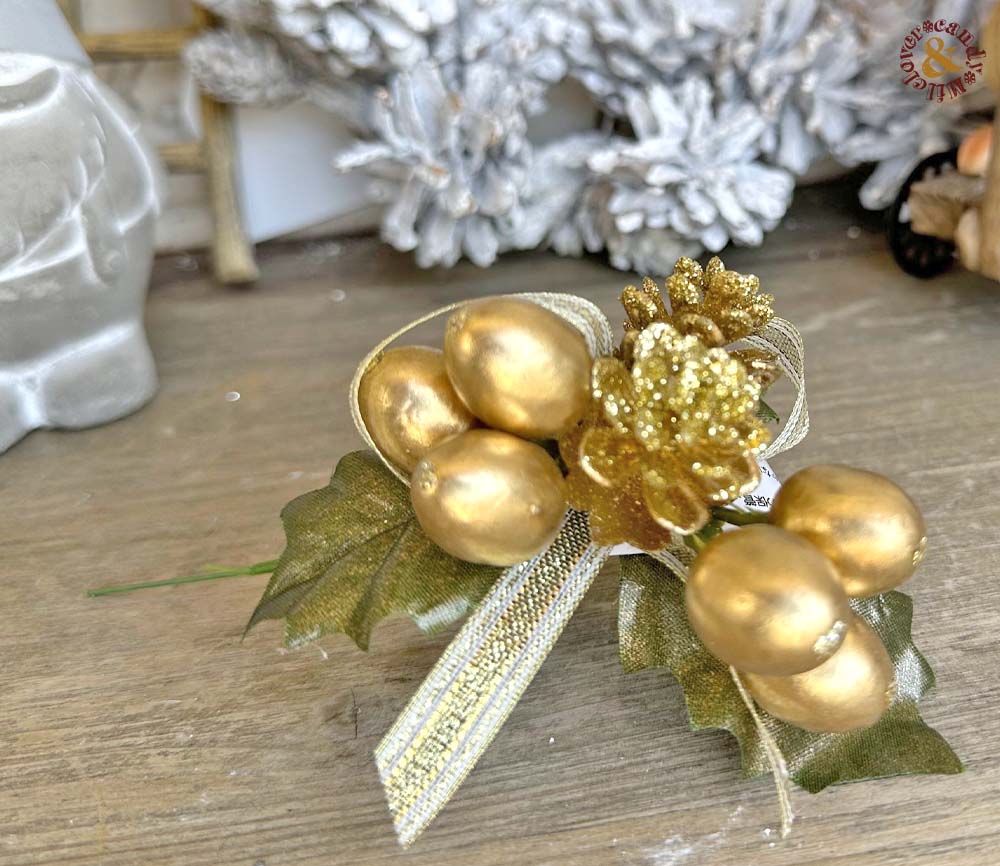 クリスマスピック 造花 アレンジ/ピック 松ぼっくり 松毬 コーン