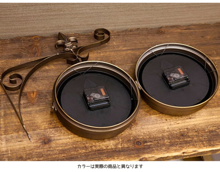 壁掛け 両面時計 ステーションクロック ボースサイド ブラック