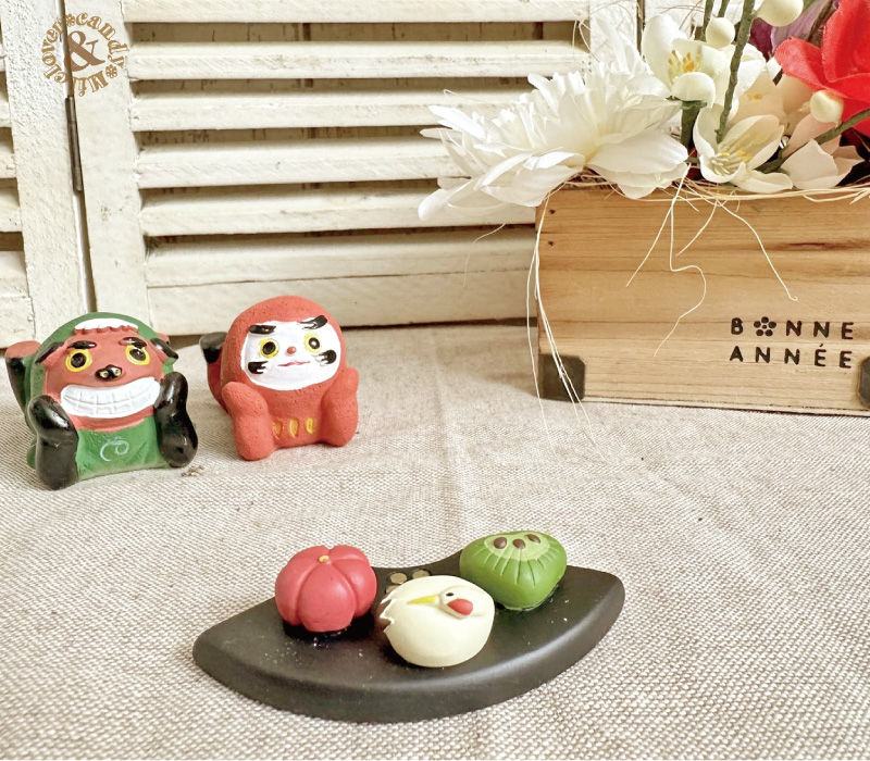 DECOLE デコレ 初春和菓子盆 お正月 雑貨 / 卓上オブジェ かわいい