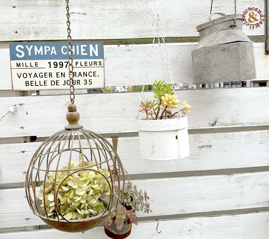 シャビー アンティーク調 吊り下げ ハンギングバードフィーダー