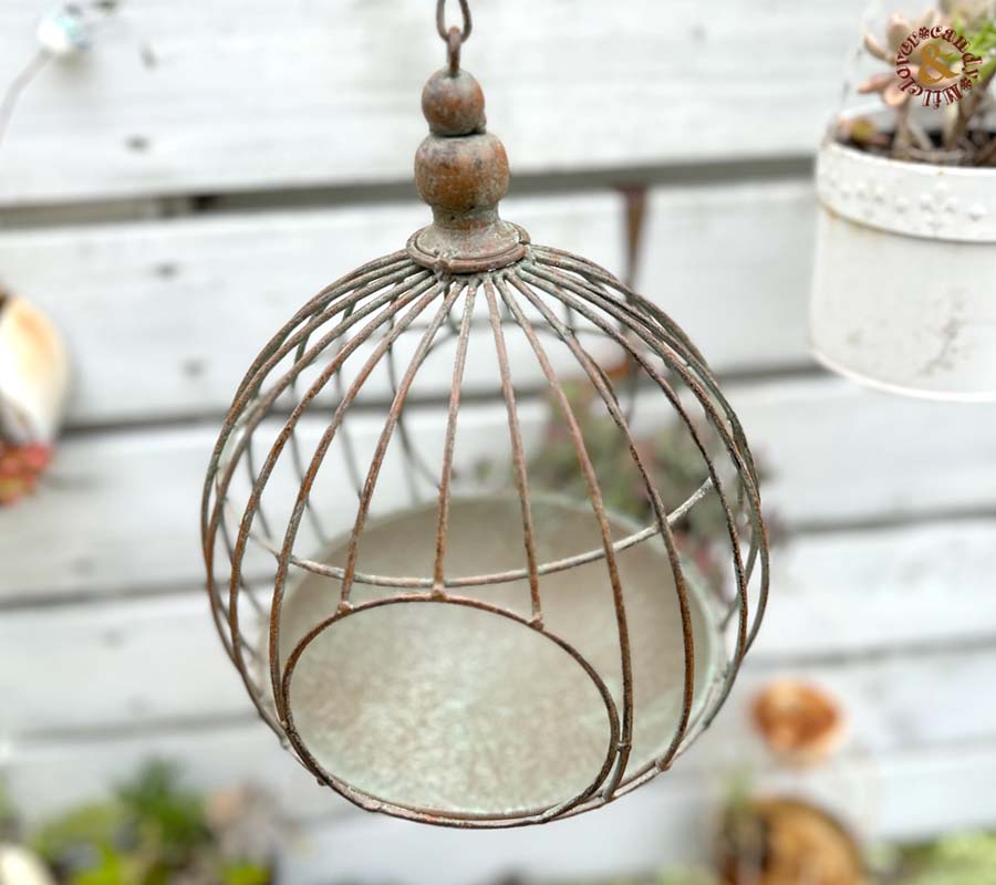 シャビー アンティーク調 吊り下げ ハンギングバードフィーダー