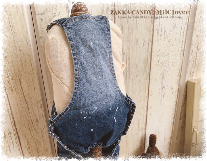 わんこ服 犬服 デニム ジャンパースカート / 犬 ペット ドッグ いぬ服