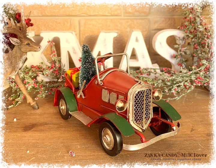 ノスタルジックデコ ティンクリスマスカー レトロカー プレゼントRxG