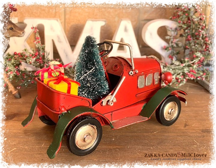 ノスタルジックデコ ティンクリスマスカー レトロカー プレゼントRxG