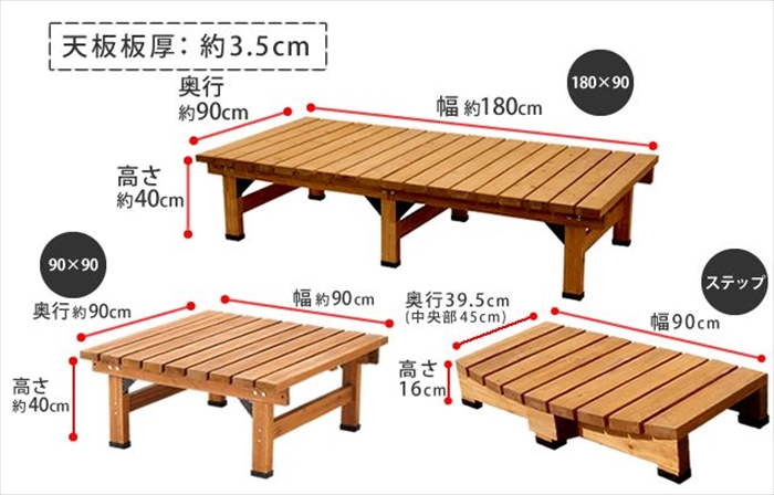 デッキ縁台180×90 3点セット ウッドデッキ風 簡単 縁側 本格的 DIY 木製 天然木 庭 ベランダ ダークブラウン M5- MGKSMI00031DBR : m5-mgksmi00031dbr : ザッカーグplus MKT - 通販 - Yahoo!ショッピング