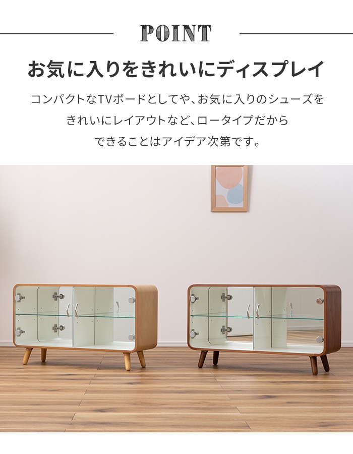 コレクション ケース シェルフ ロータイプ 2段 ガラスケース 収納棚 ディスプレイラック フィギュア ミラー 鏡 ナチュラル M5-MGKAM01955NA_3