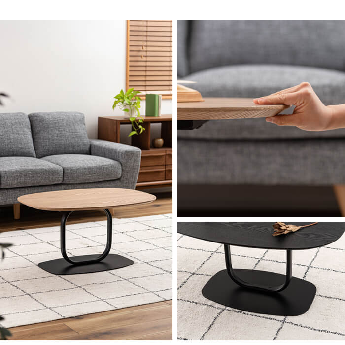 センターテーブル ネストテーブル ローテーブル 80×60cm リビングーテーブル 長方形 木製 スチール デザイン ナチュラル M5-MGKAM02424NA_4