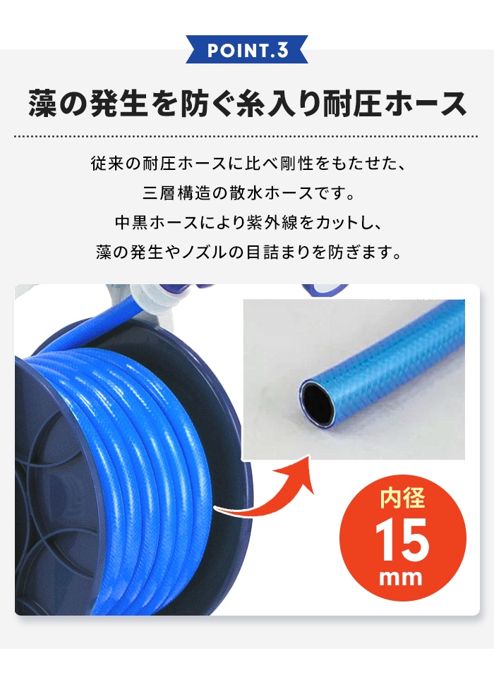 ホース ホースリール 20m 散水ホース シャワーホース 散水用品 円形