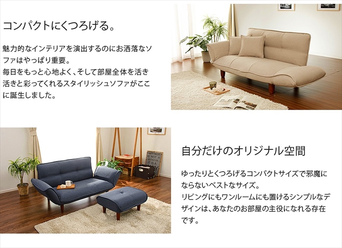 カウチソファ 2人用 リクライニング ソファ 樹脂脚 取り外し可 カウチソファ 2人用 リクライニング ソファ 樹脂脚 取り外し可