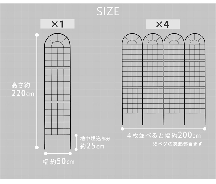 クラシックフェンス220 ハイタイプ 4枚組 フェンス アイアン ガーデン