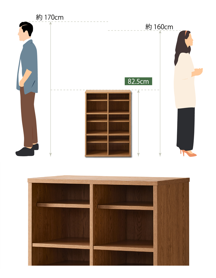 下駄箱 2列×3段 シューズラック スリッパシューズラック オープンシューズラック 収納 中棚付き靴箱 幅60×奥行35×高さ82.5cm シューズボックス ラック 靴棚の画像