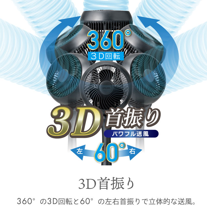 【値下げ】 サーキュレーター リモコン付 自動首振り 360度 送風機 首振り 風量 3段階 扇風機 衣類乾燥 エアコン併用 タイマー オフ 空気循環 部屋干し 省エネ｜zakka-gu-plus｜04