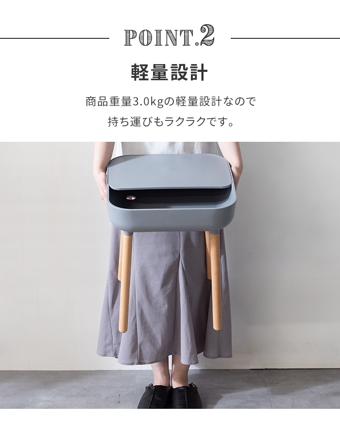 値下げ サイドテーブル 幅40 ナイトテーブル テーブル 北欧風 おしゃれ シンプル 収納付き 天板取り外し可能 樹脂製 軽量 コンパクト_3