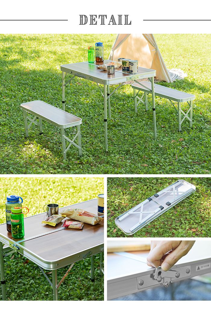 キャプテンスタッグ アウトドア 折りたたみ ベンチ テーブルセット 木製♪