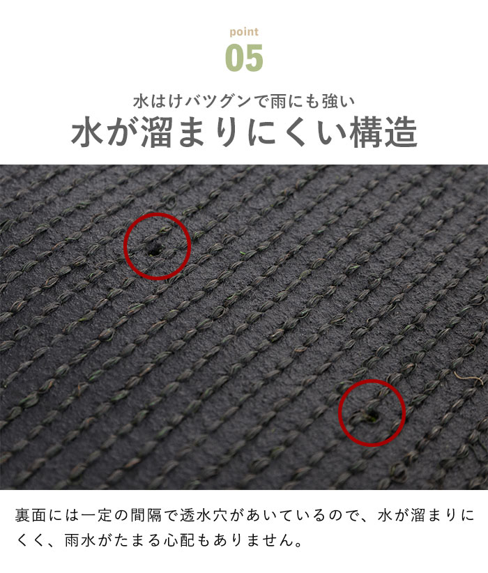 人工芝 ロール 1×10m リアル 芝の長さ：28mm 芝生 人工 芝 ガーデン 庭 ベランダ ロール リアル 緑 みどり 屋上 緑化 屋外 室内 マット メン｜zakka-gu-plus｜07