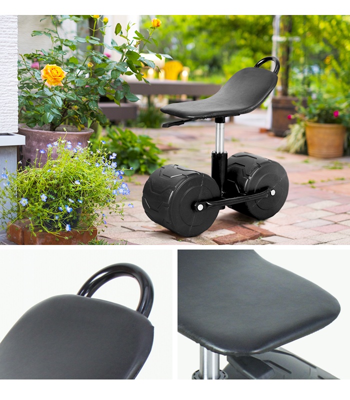 値下げ 園芸用品 座面 高さ調節 台車 幅47.5×奥行21.5×高さ49〜56cm