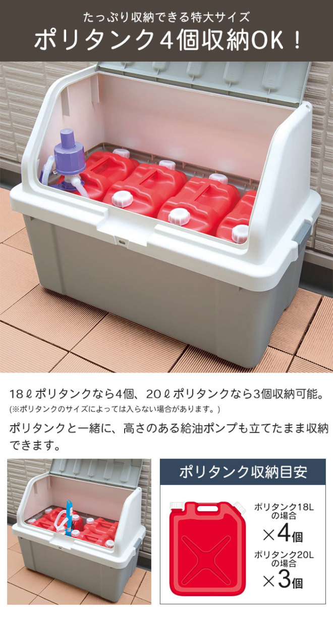 収納 ボックス BOX フタ付き 収納庫 道具入れ ホームボックス コンテナボックス 蓋付き 大容量 200L 幅92 奥行50 高さ71