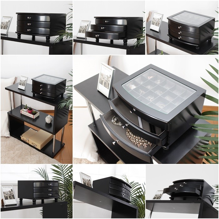 アクセサリー収納 アクセサリーケース 3段 約幅30×奥行25×高さ18cm