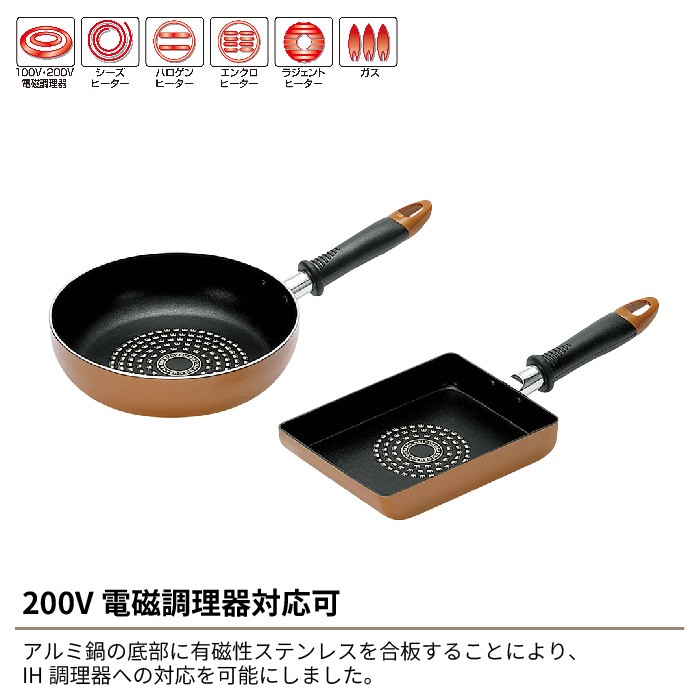 ダイヤモンドコート IH対応 フライパン 20cm 卵焼き器 2点セット 