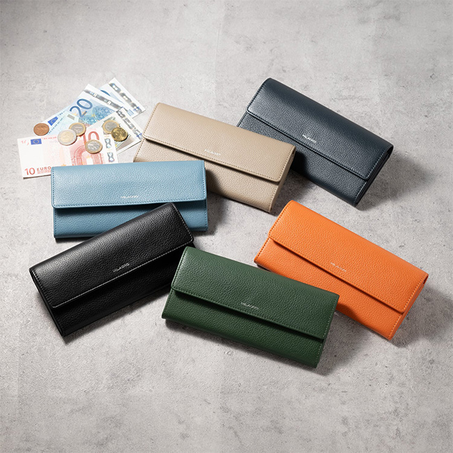 MILAGRO シュリンクレザー ギャルソン長財布(長財布 薄い コンパク