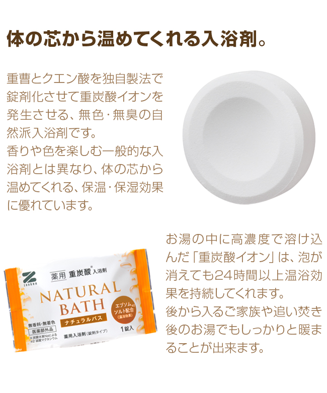 ゼンケン 薬用 炭酸入浴剤 ナチュラルバス 18錠入り ZNB-20A(薬用入浴