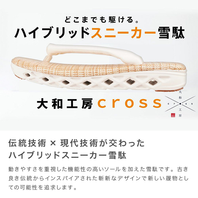 YAMATOKOBO 雪駄 Mサイズ 白緒 草履 和装履物 新品 未使用 YAMATO KOBO cross パナマメッシュ生成天板 白花緒 白ソール PANAMA