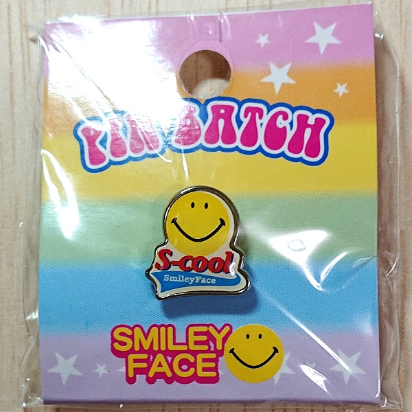 にこちゃんピンバッジ(6個） スマイル フェイス ピンバッジ ニコちゃん 虹 りんご 星 S-cool