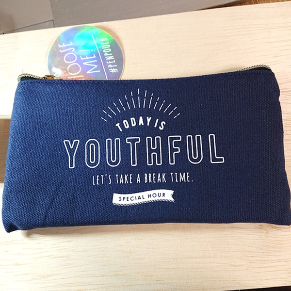 フラット ペンケース（YOUTHFUL/ネイビー）13295/帆布 シンプル 筆箱