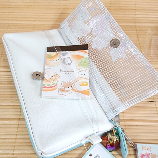 ふわんこ 文具セット ペンケース+鉛筆消しゴム メモ 8点（いやいや