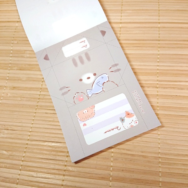 あそべるメモ A6サイズ メモ帳 4柄入り（あそぼうねこ）メモパット
