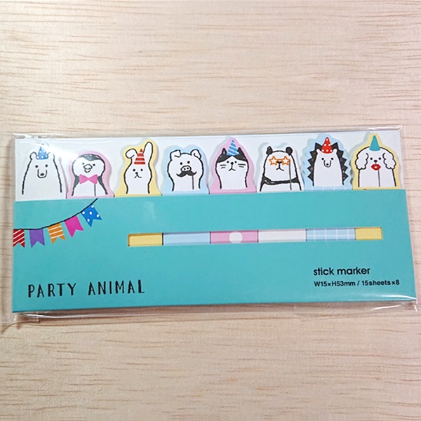 スティックマーカー ふせん（パーティーアニマル）52299 : 雑貨の
