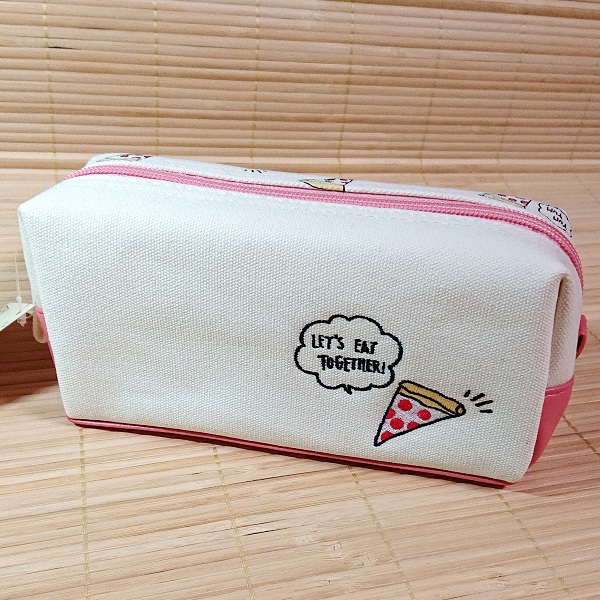 ペンケース 帆布 アイボリー BOXペンポーチ（YUM PIZZA）54065/筆箱