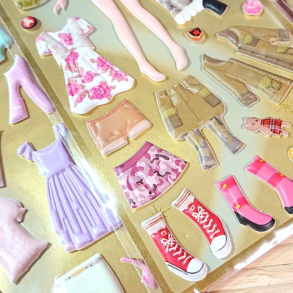 ぷっくり可愛い きせかえシール ガールズコレクション Bセット 6枚