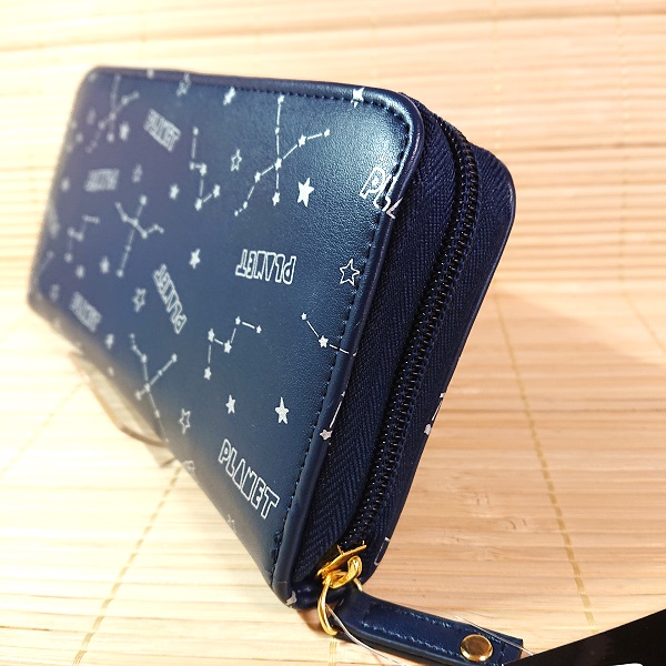 星座シリーズ ラウンド型 長財布（ネイビー）79038/ウォレット 小銭
