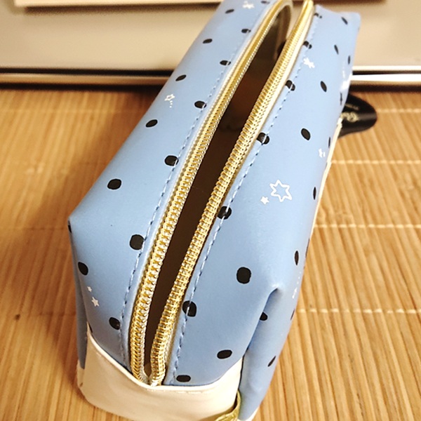 ねこ&ドット ペンケース ペンポーチ(ポルカシャ/ブルー)94784/筆箱 ねこ&ドット ペンケース ペンポーチ(ポルカシャ/ブルー)94784/筆箱