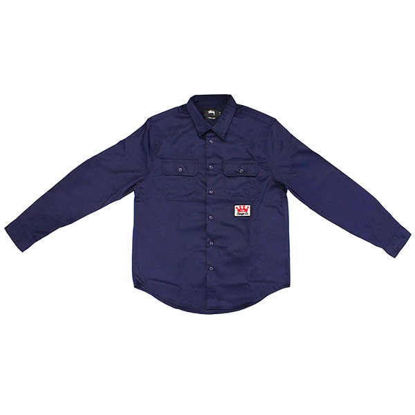 Stussy ステューシー WORK SHIRT ワークシャツ 長袖 メンズ ロゴ ワン 