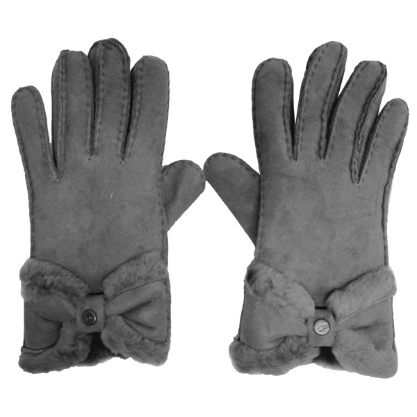 UGG アグ SHEEPSKIN TURNED BOW GLOVE シープスキン ターン ボウ グローブ 手袋 撥水加工 レディース ブラック グレー  ブラウン 18696 ホワイトデー