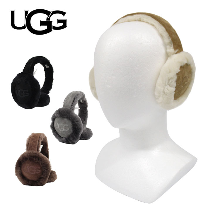 UGG アグ W SHEEPSKIN EMBROIDERY EARMUFF ウィメンズ シープスキン イヤーマフ イヤマフ 耳当て レディース  ブラック グレー ブラウン 20955 冬 プレゼント